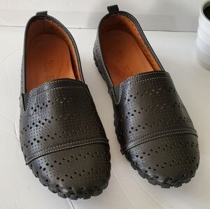 Spring Step Women's Fia Perforated Leather Slip-On Loafer - Lightweight Comfort